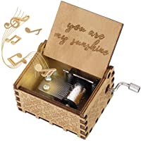 Heveer Caja de Música de Manivela de Madera Caja Musical Tallada a Mano del Tema Retro Mejor Regalo para Pareja Niños…